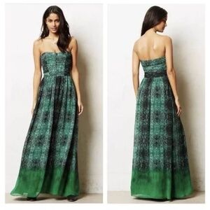 Anthropologie Moulinette Soeurs Maxi Dress NWOT - Green Snake